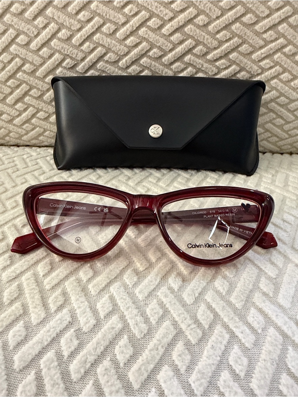 Calvin Klein Jeans Women's Glossy Burgundy Optical Glasses
